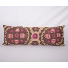 XXL Suzani Lumbar Pillowcase Fashioned from a Tashkent Suzani, Uzbekistan