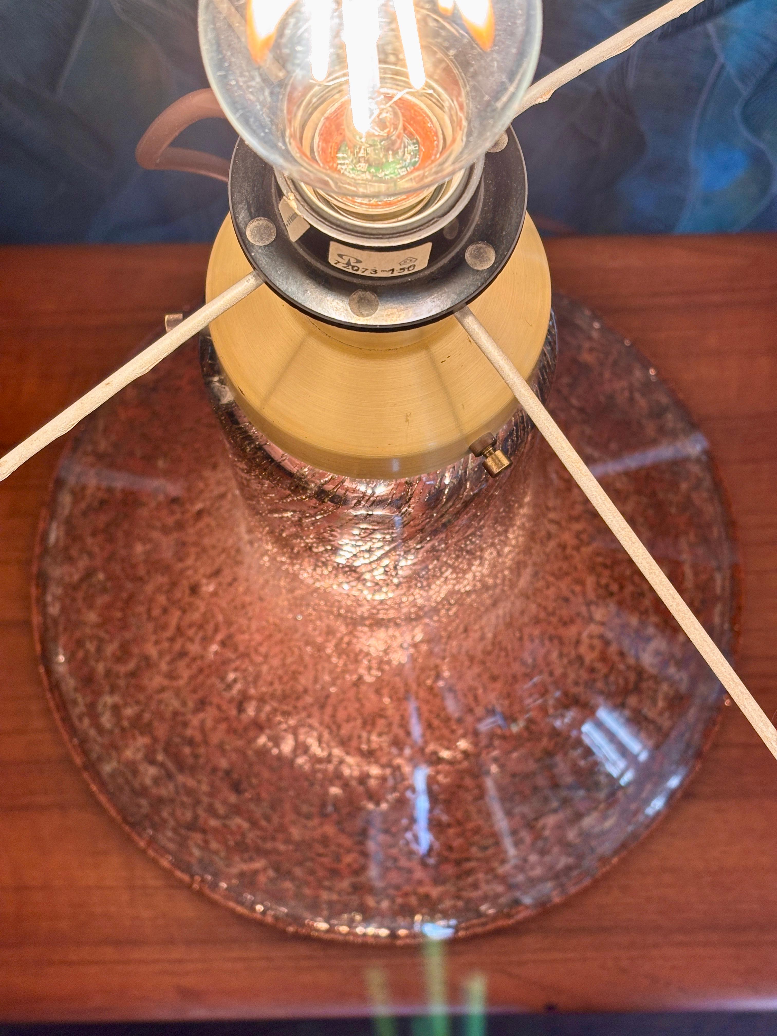 Verre brun Lampe de table XXL de Peill & Putzler, 1970 en vente