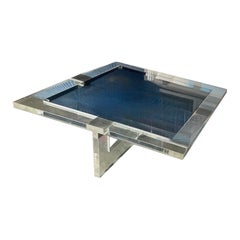 Tavolo XXL con parti in cromo, plexiglass e vetro di Sandro Petti, Italia 1970.