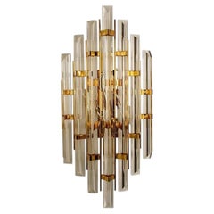 XXL Venini Stil Murano Glas und vergoldet Wandleuchter, Italien