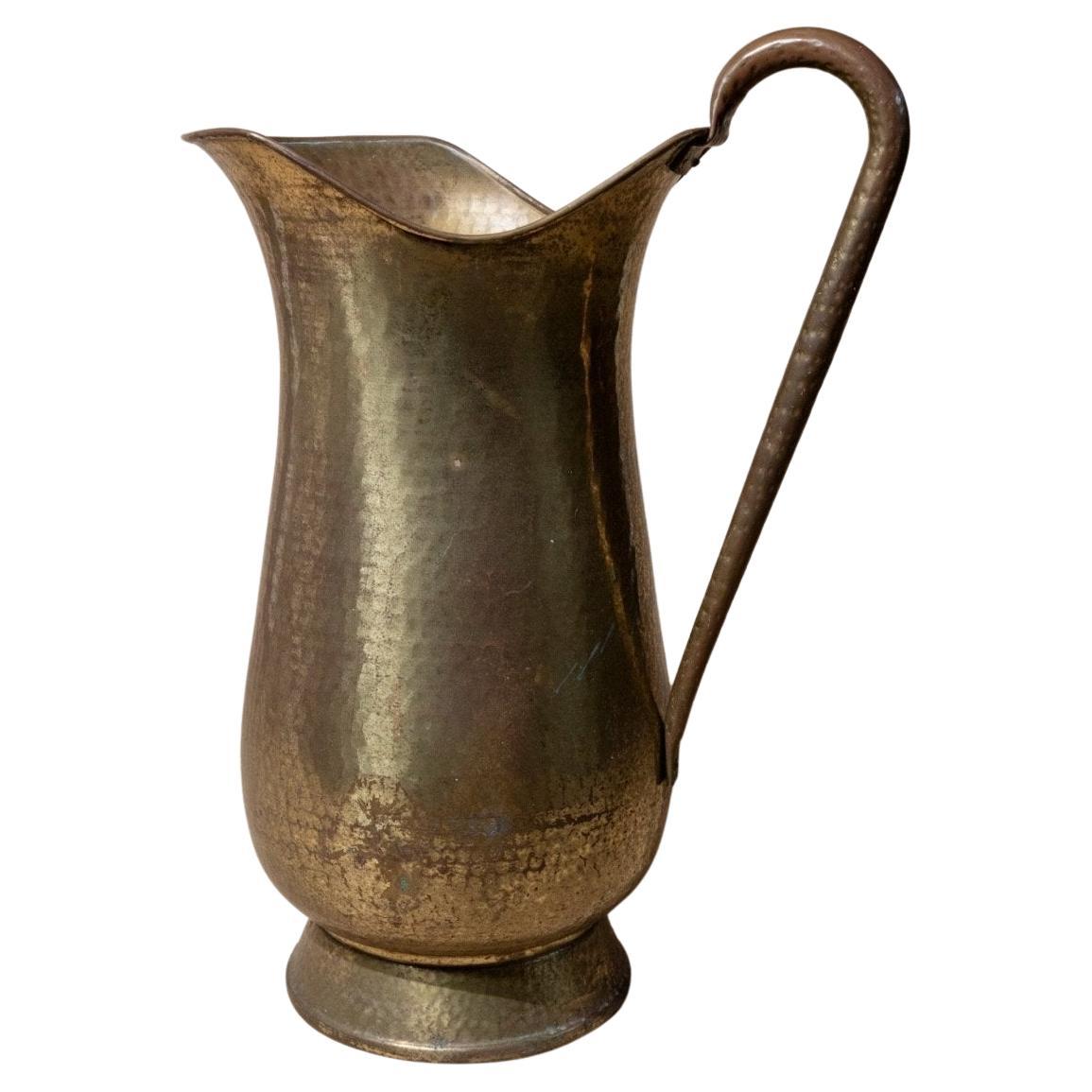 XXL Vintage Brass Jug Handmade Italy, 1950s