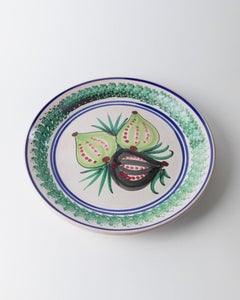 XXL Vintage Ceramic Wall Plate – Handpainted Fruit with 3 Figs, Sicily Italy 60s