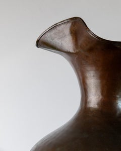 XXL Vintage Copper Vase Hand-Hammered Copper in Amphora Shape, Italy, 1940s