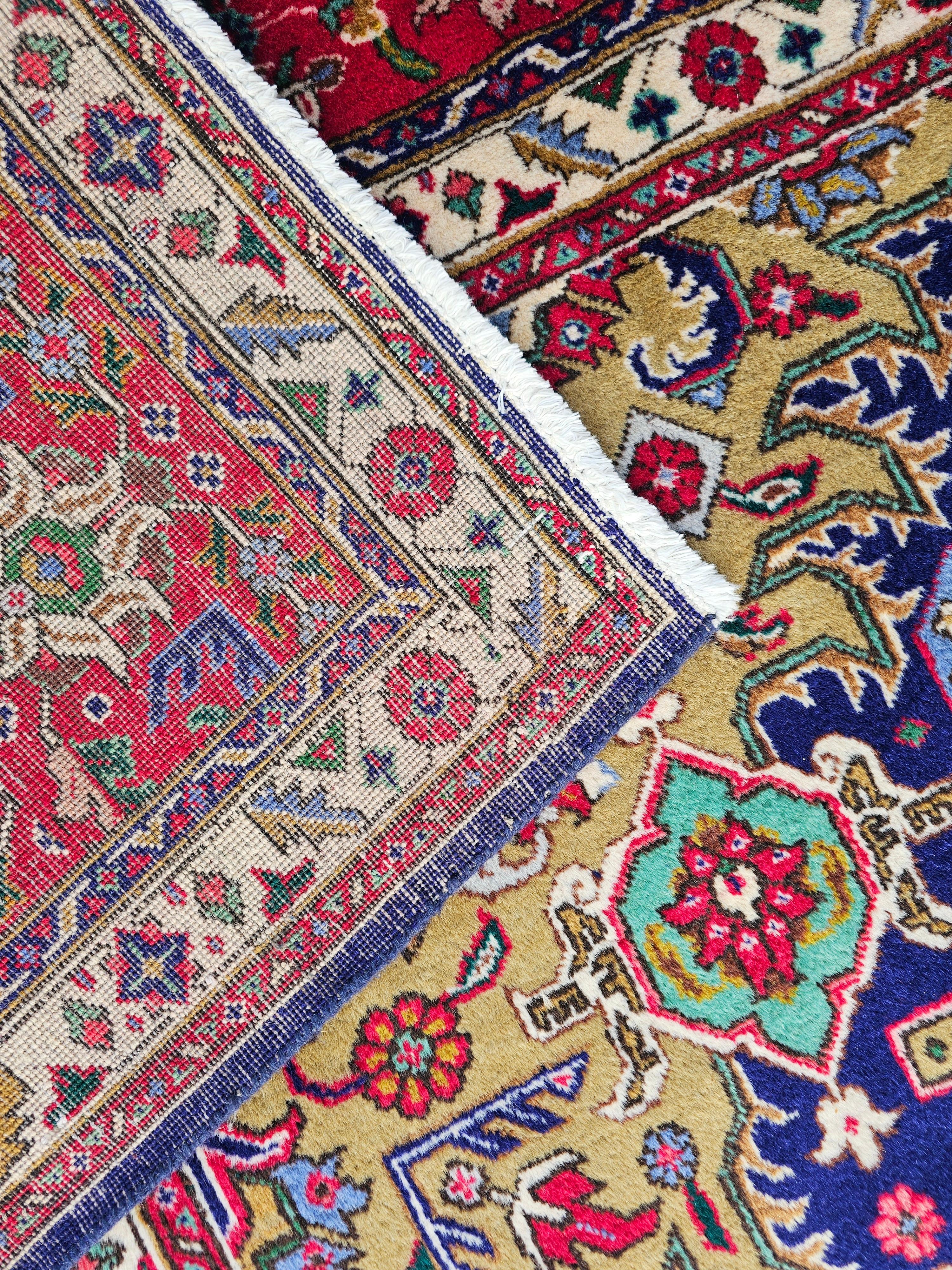 Tapis persan Tabriz vintage noué à la main, 100 % laine, Iran, années 1960 en vente 2