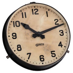 XXL Used Industrial 36" Gents of Leicester Factory Railway Wall Clock c1930
