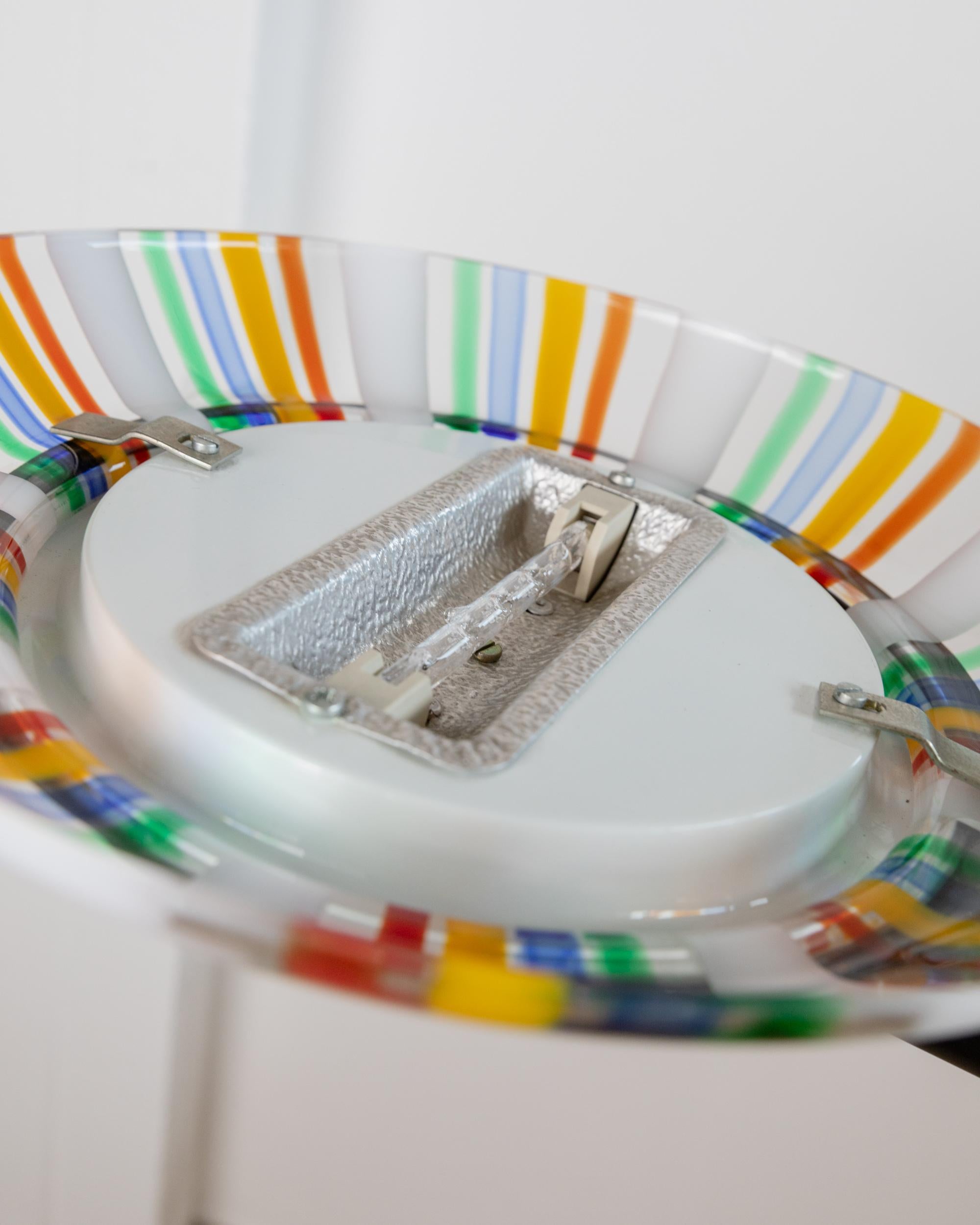 Lampadario XXL in vetro di Murano d'epoca - vetro colorato a strisce, design Italia anni '80 in vendita 1