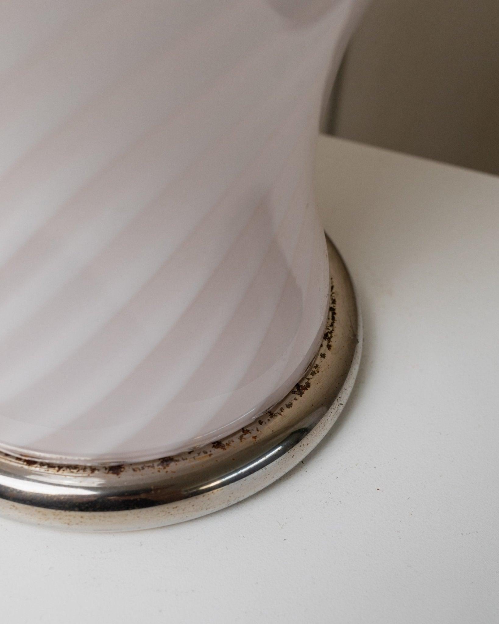 Lámpara de sobremesa vintage XXL de Murano en rosa suave, años 70 en venta 4