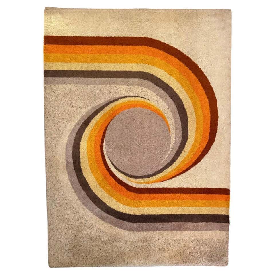 Extra Large 1970s Modernist Multi-Color High Pile Rya Rug by Desso ...