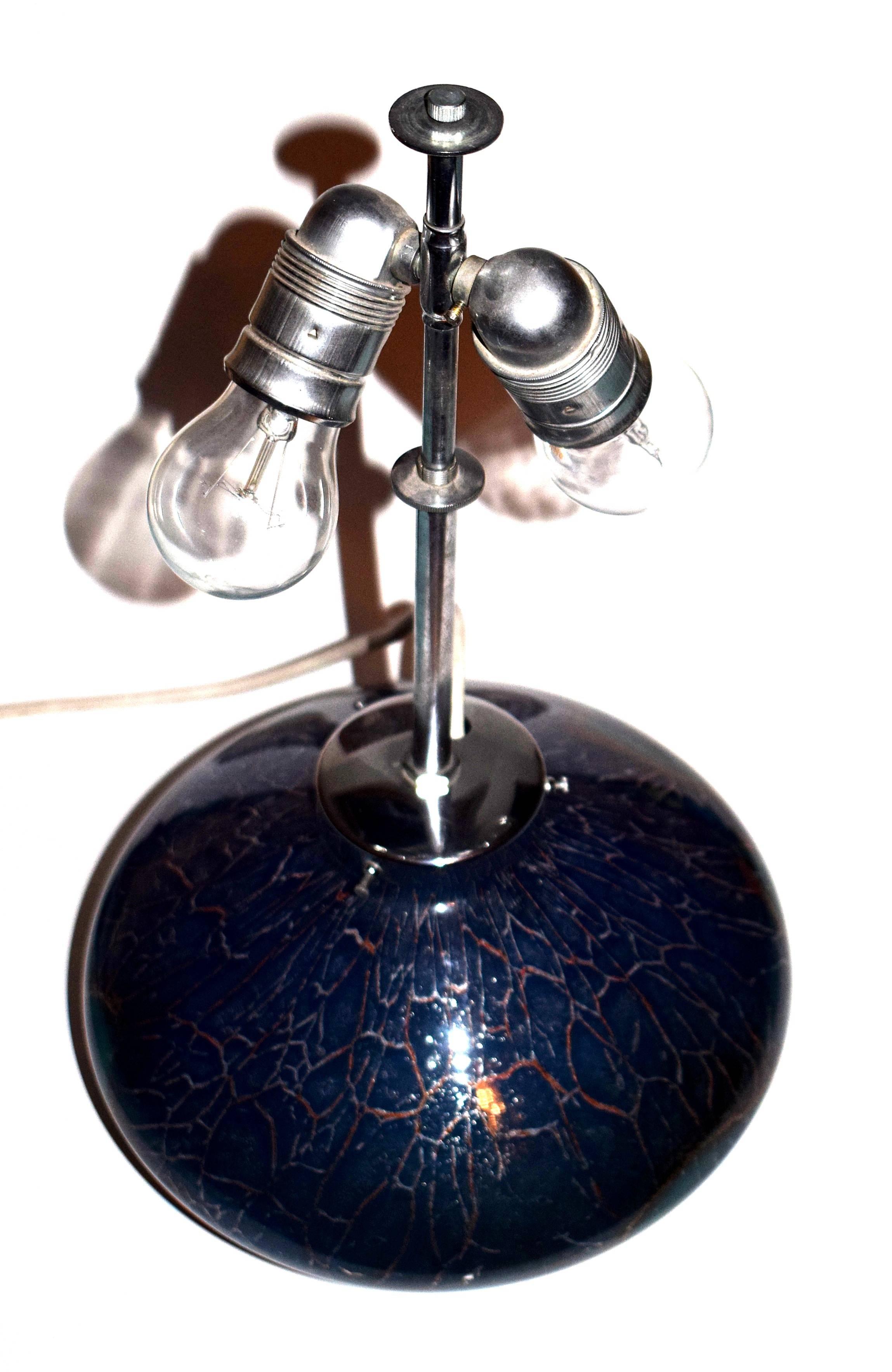 German XXL Vintage WMF Ikora Glass and Chrome Sphere Table by Karl Wiedmann For Sale