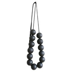XXL wall necklace in burnt wood shou-sugi-ban - Creation Sébastien KRIER