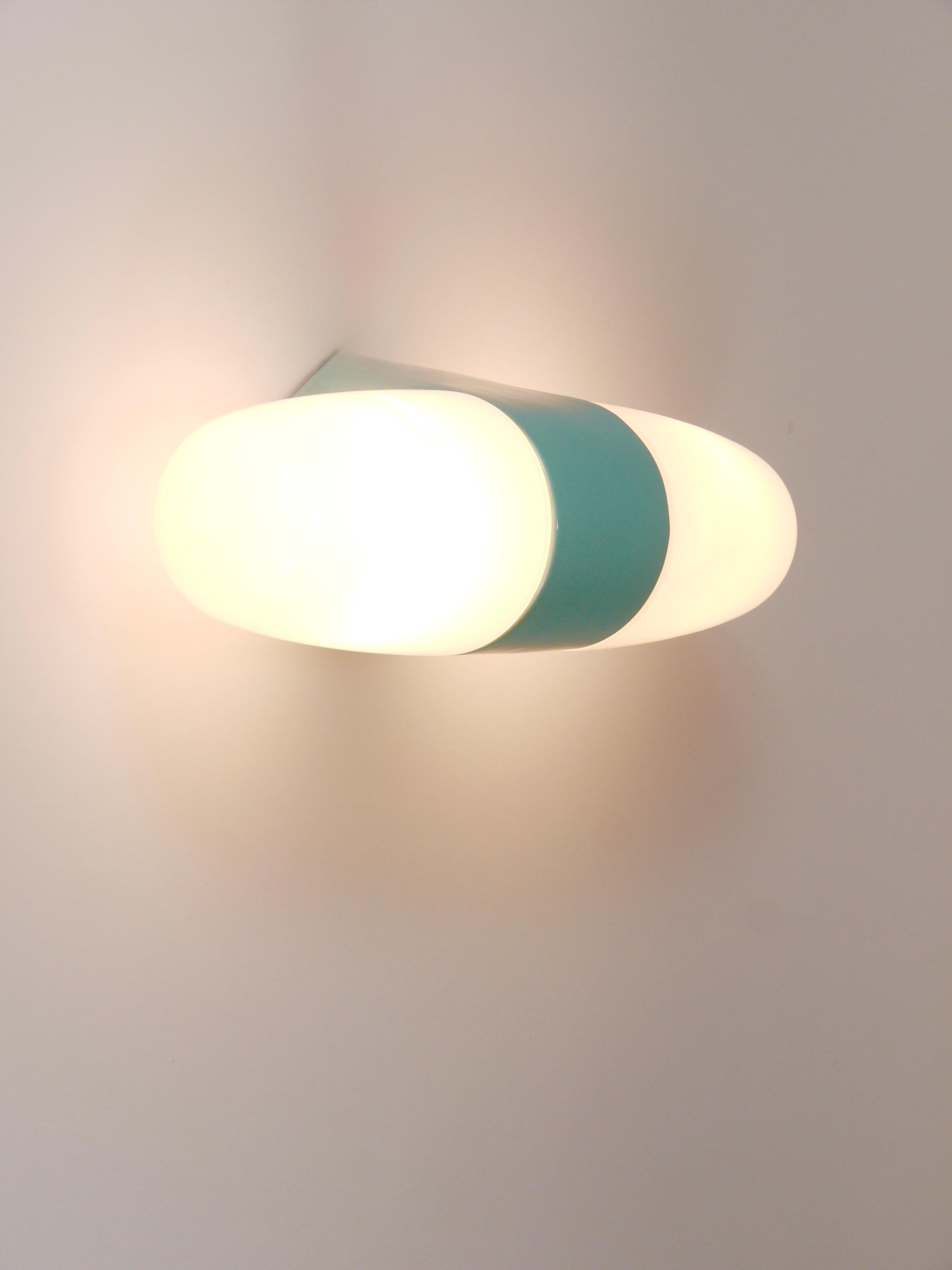 Lampada a parete doppia Wilhelm Wagenfeld Turchese Bauhaus, Linder Germania in vendita 6