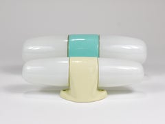 XXL Wilhelm Wagenfeld Turquoise Bauhaus Sconce Double Wall Light, Linder Germany