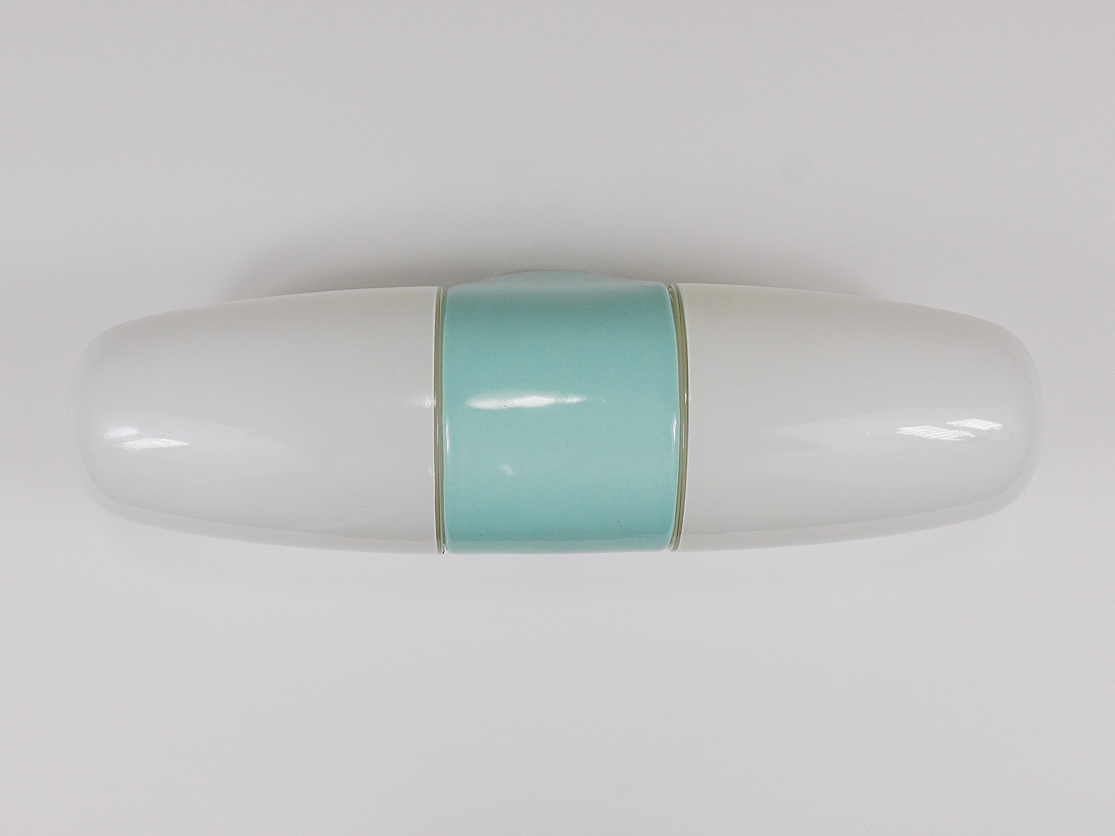 Porcellana Lampada a parete doppia Wilhelm Wagenfeld Turchese Bauhaus, Linder Germania in vendita