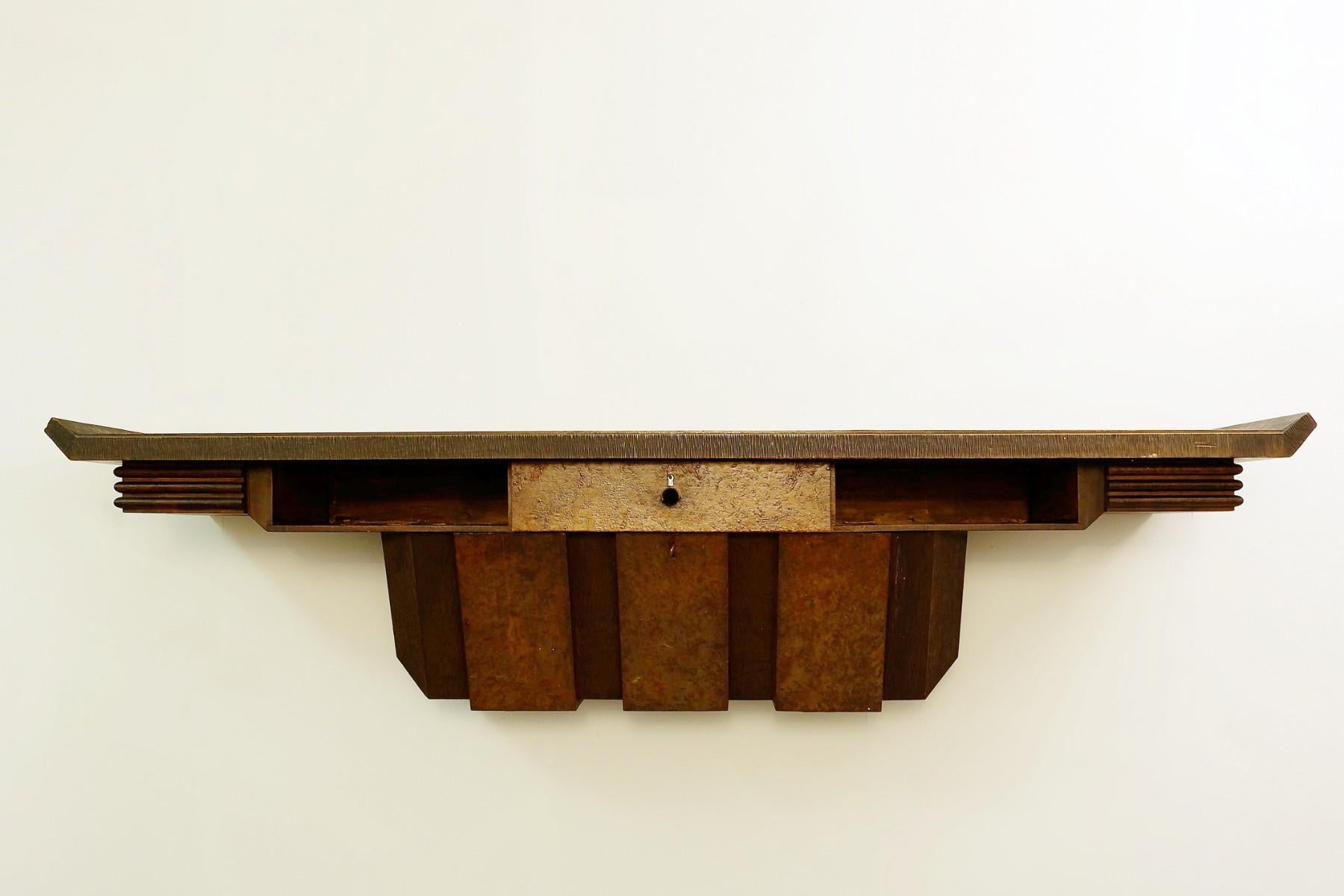 Extra large wood console by Pier Luigi Colli, Italy, 1950s.