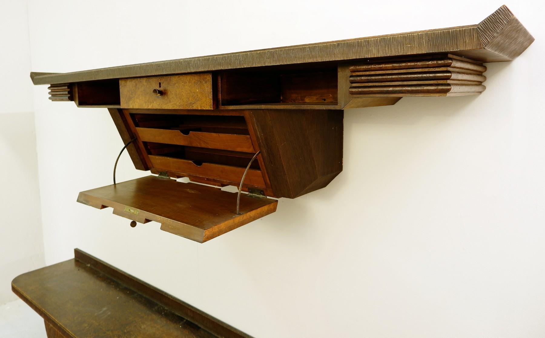 Italian Extra Large Wood Console by Pier Luigi Colli, Italy, 1950s For Sale