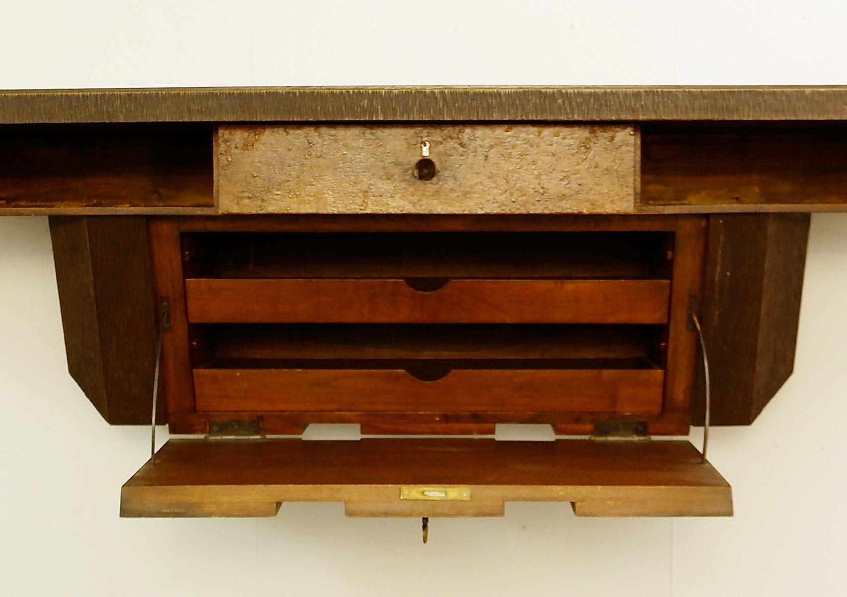 Extra Large Wood Console by Pier Luigi Colli, Italy, 1950s In Good Condition For Sale In Brussels, BE