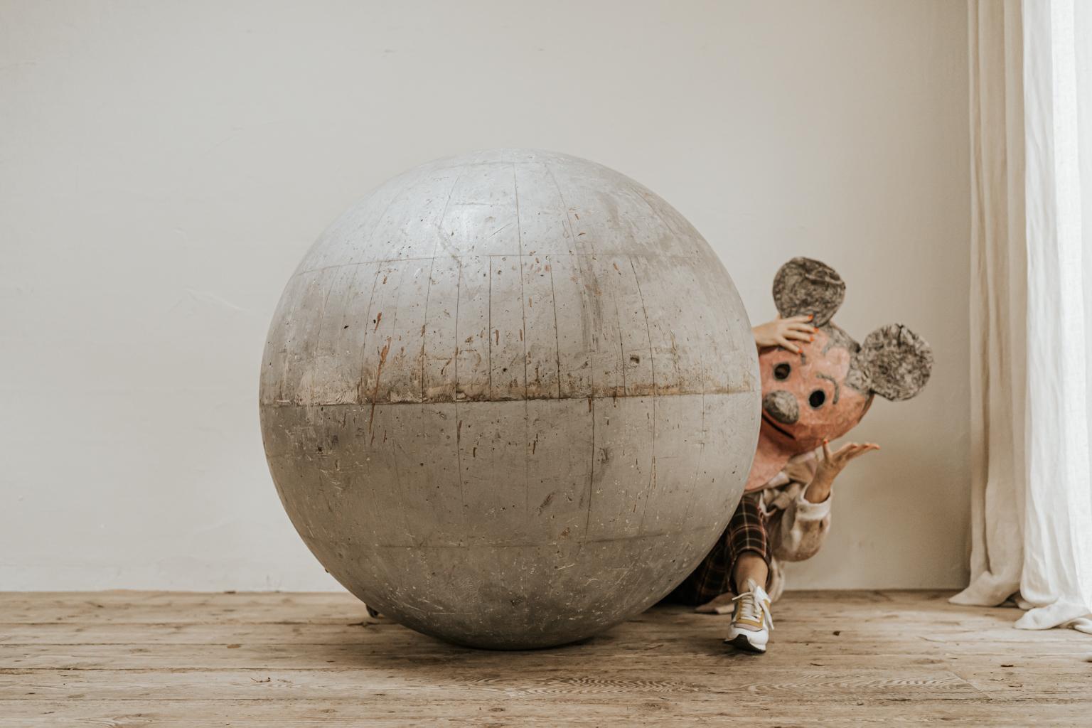 19th Century Extra Large Wooden Sphere