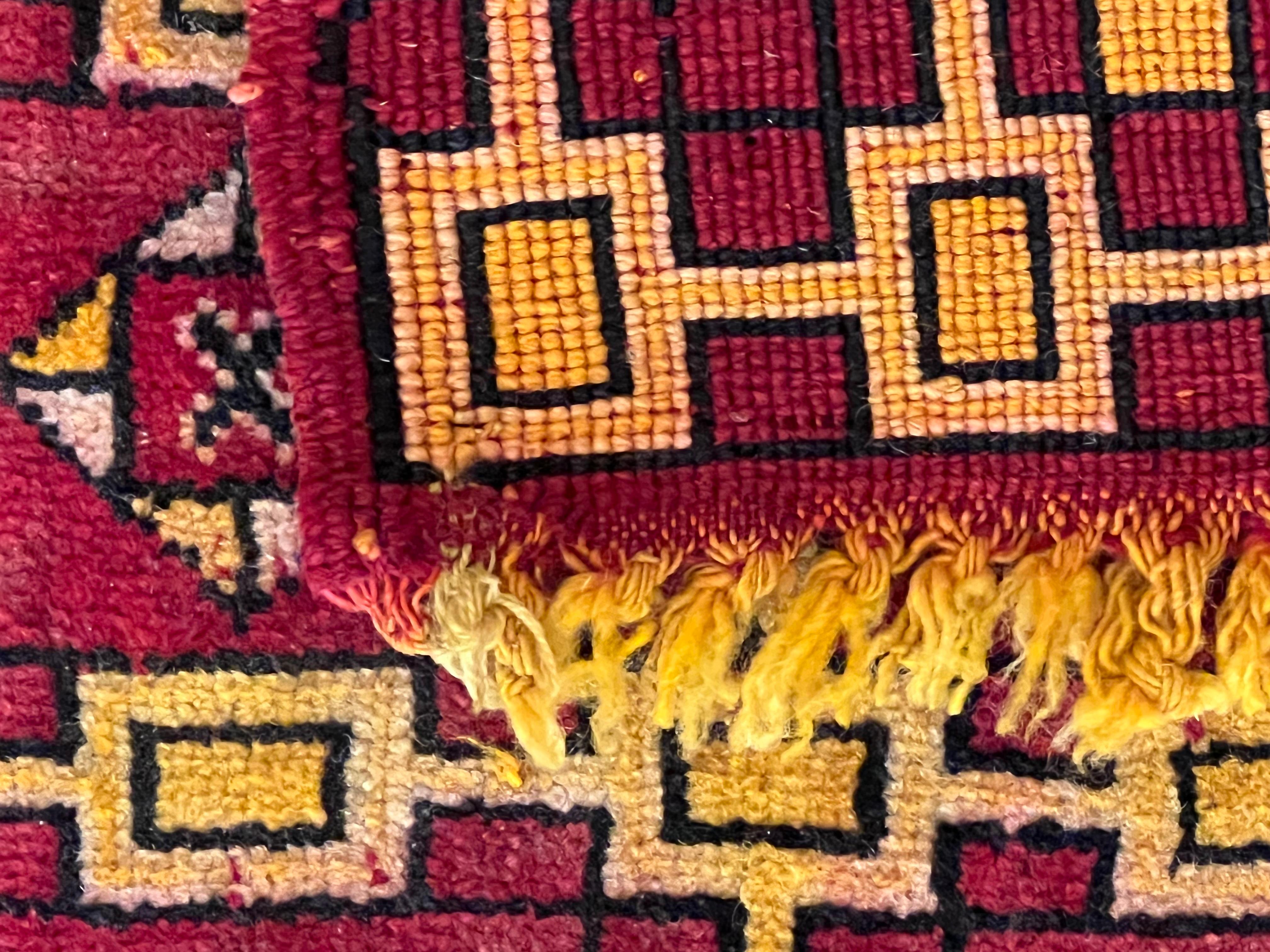 XXth Century Berber Carpet Ouarzate Red and Yellow, ca 1950 In Good Condition For Sale In Firenze, IT