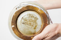 XXth century design white ceramic table lamp by Huguette Bessone Vallauris 1960