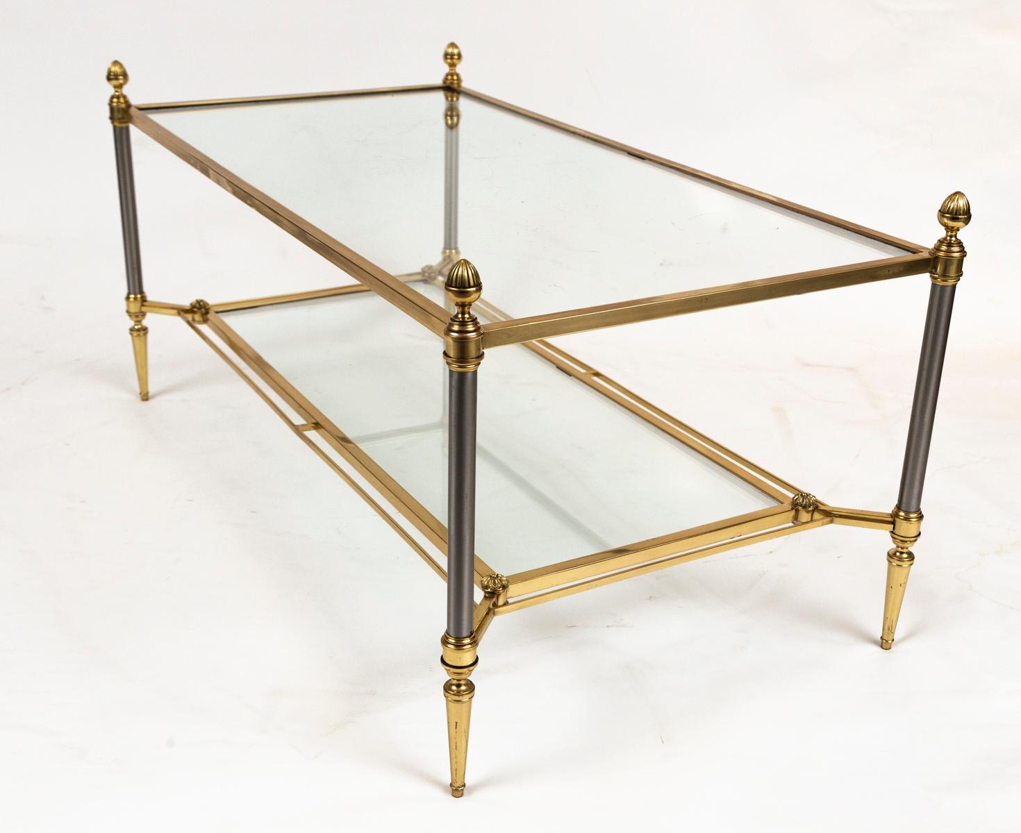 Art Deco XXth Century French Maison Jansen Rectangular Two Tier Cocktail Table, 2 Availab For Sale