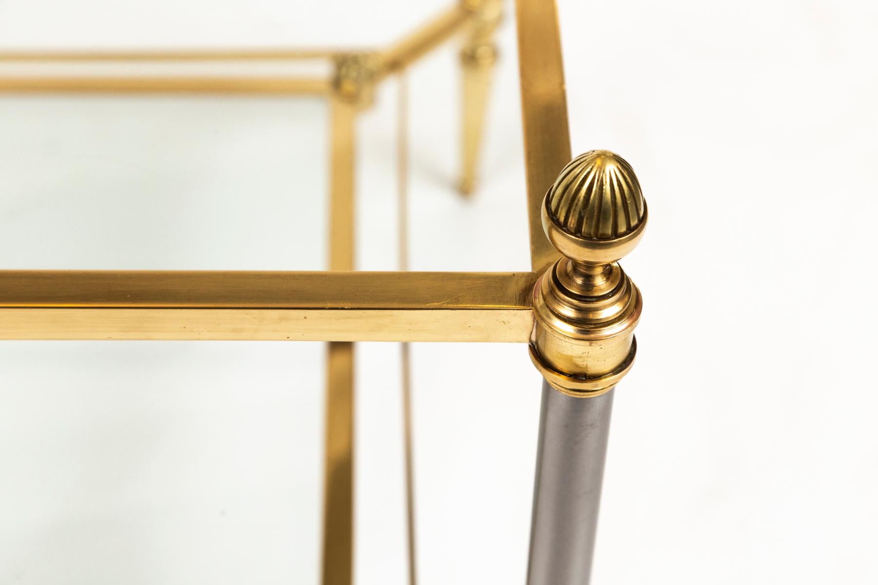 Brass XXth Century French Maison Jansen Rectangular Two Tier Cocktail Table, 2 Availab For Sale