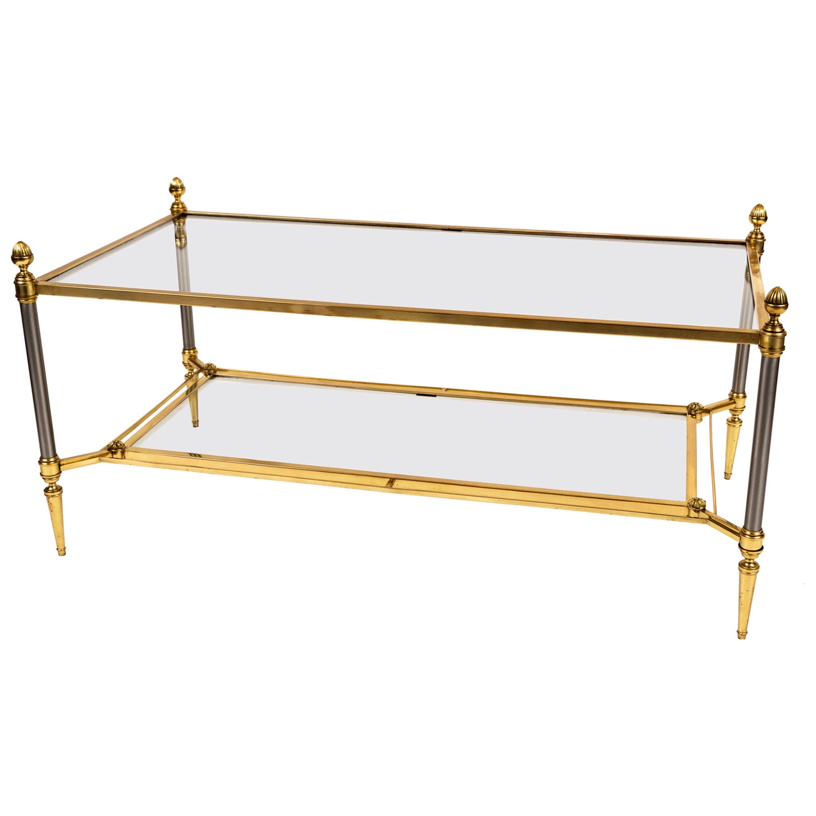 XXth Century French Maison Jansen Rectangular Two Tier Cocktail Table, 2 Availab