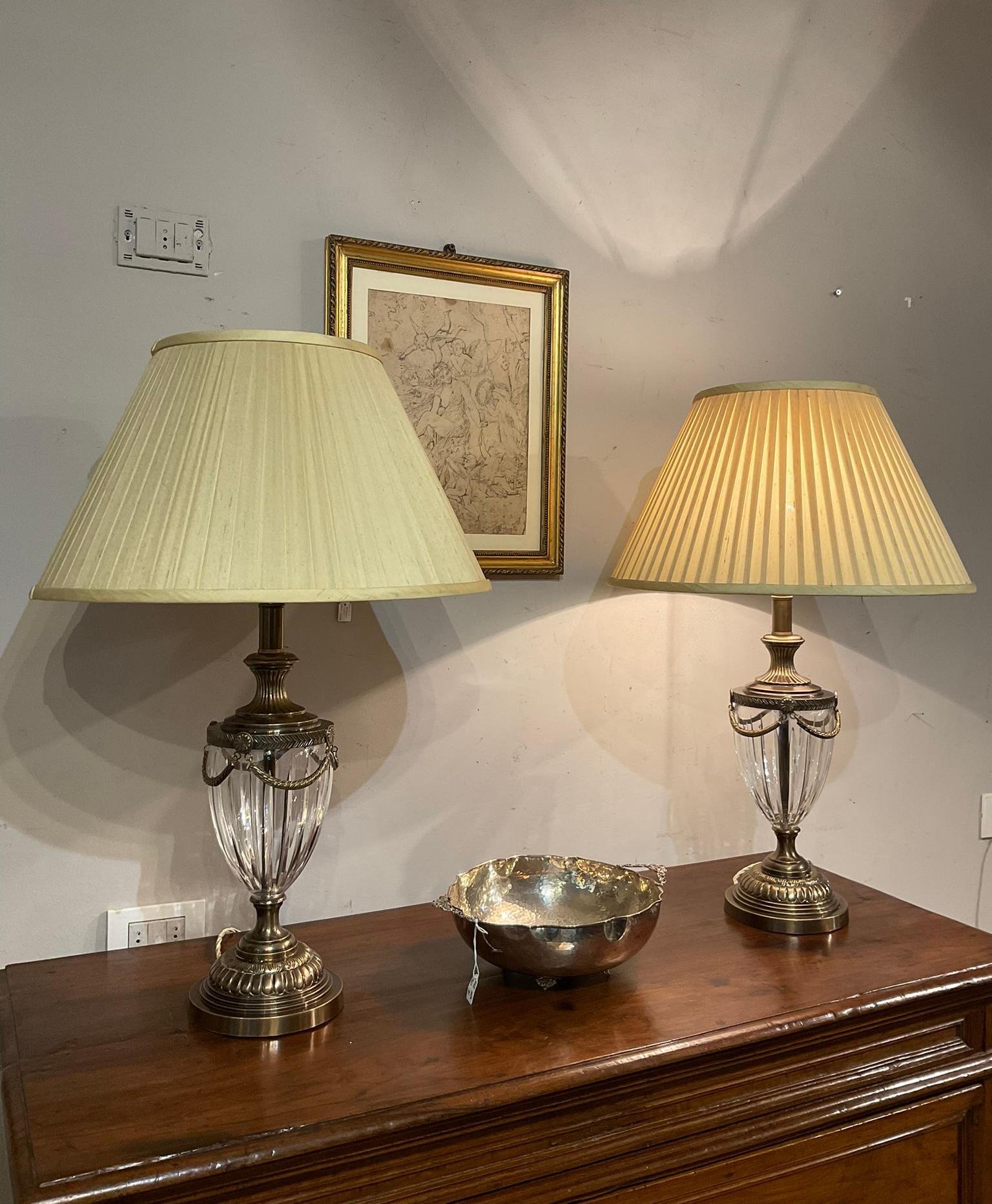 XXTh  Century silvered bronze lamps Italian manifacture 2