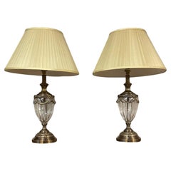 Vintage XXTh  Century silvered bronze lamps Italian manifacture