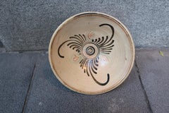 20th Century Spanish Brown and Beige Glazed Terracotta Lebrillo