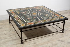 XXth Century, Tuscan Large Square Coffee Table with Lacquered Wood