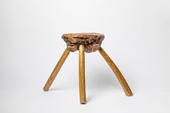 XXth century wood stool center of France circa 1950 traditional design