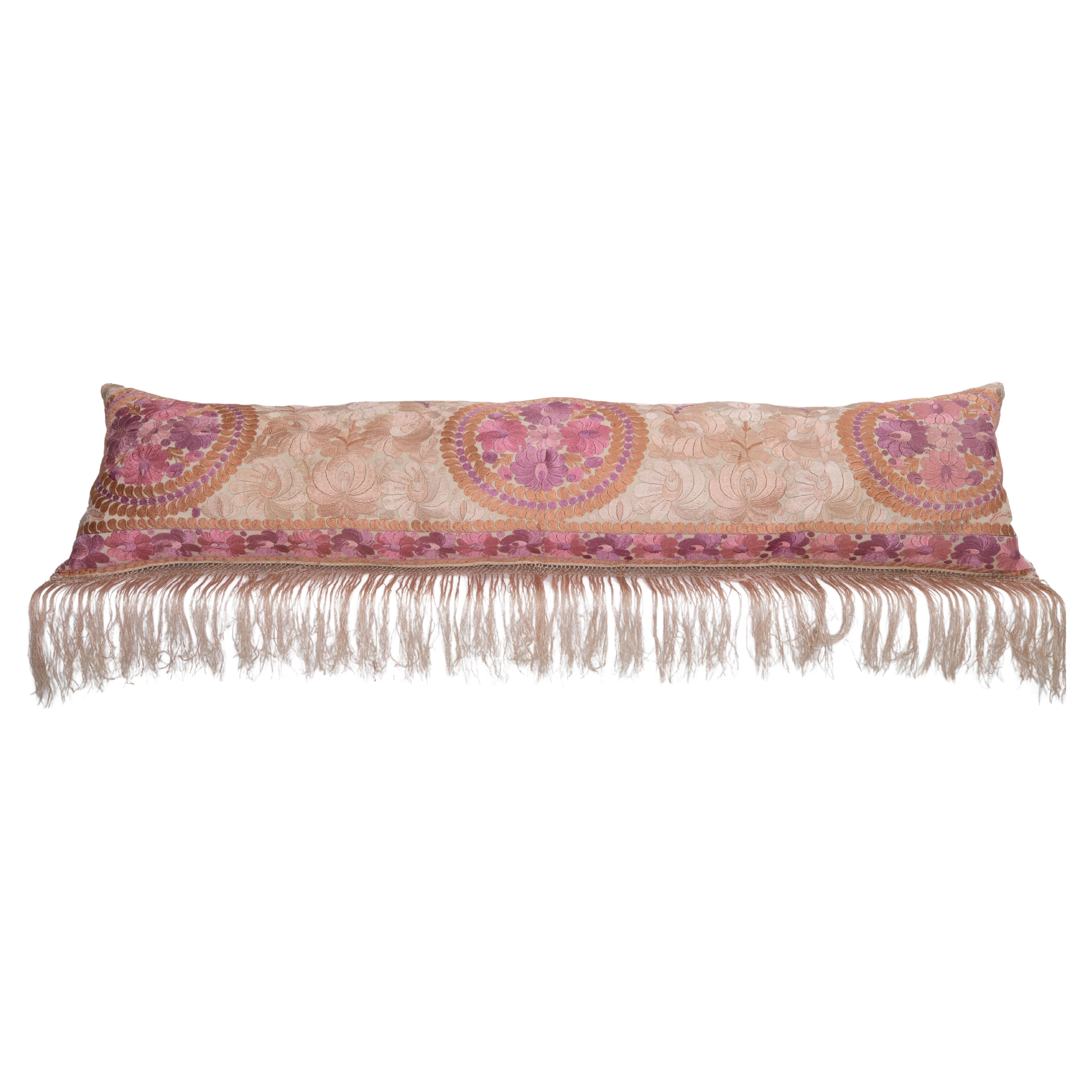 XXXL Body Pillow Cover Fashioned from  a Hungarian Matyo Embroidery For Sale