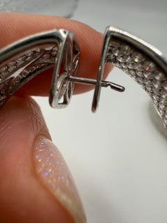 XXXL Hoop earrings Pave setting 22ct 18KT white gold DIAMOND HOOPS