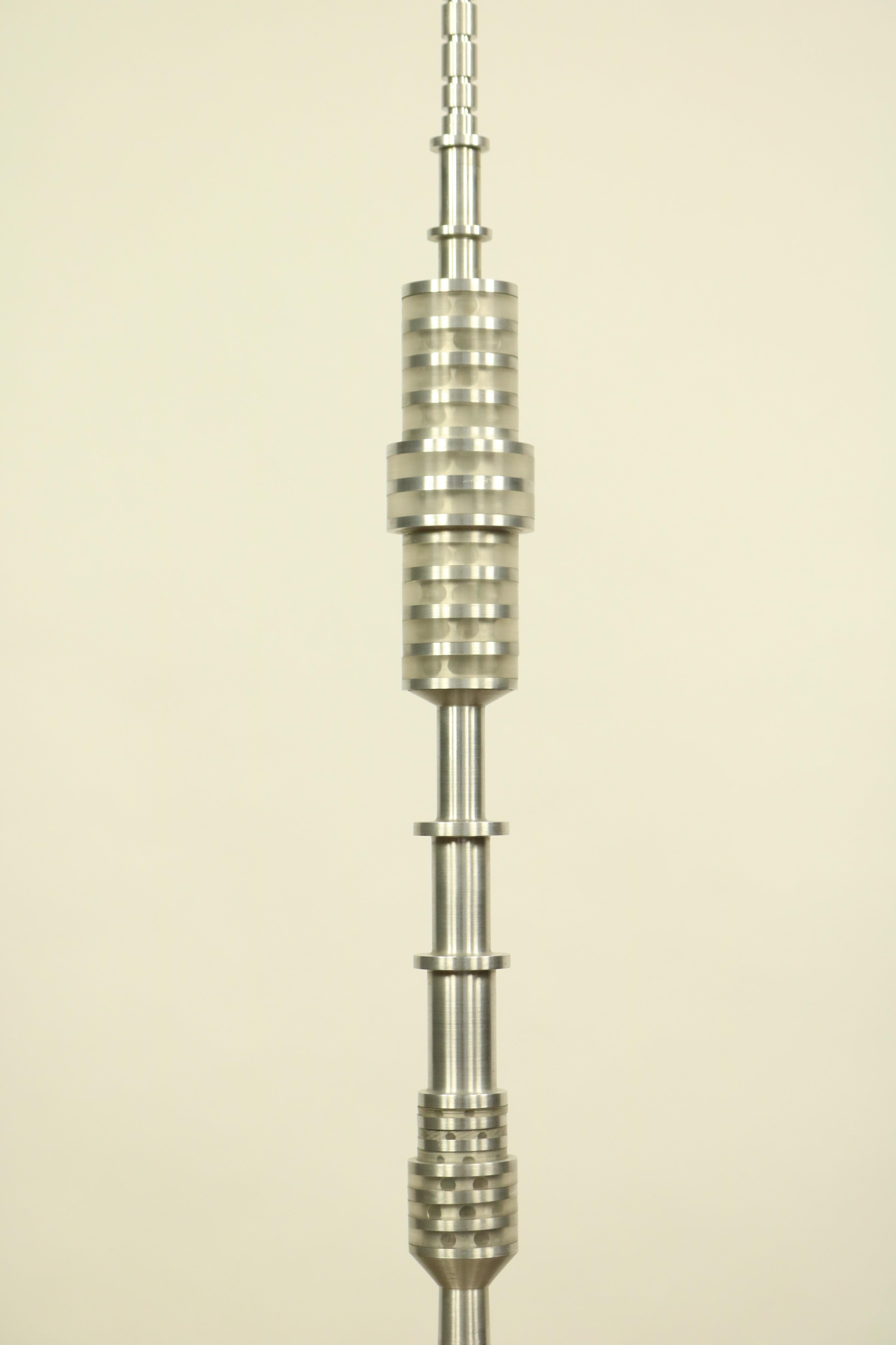 German Extra Large Moscow TV Tower Ostankino Iluminated Aluminum Model, 1970s For Sale