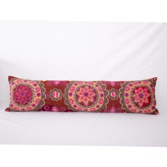 XXXL Suzani Lumbar Pillowcase Fashioned from Tashkent Suzani, Uzbekistan
