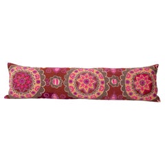 XXXL Suzani Lumbar Pillowcase Fashioned from Tashkent Suzani, Uzbekistan