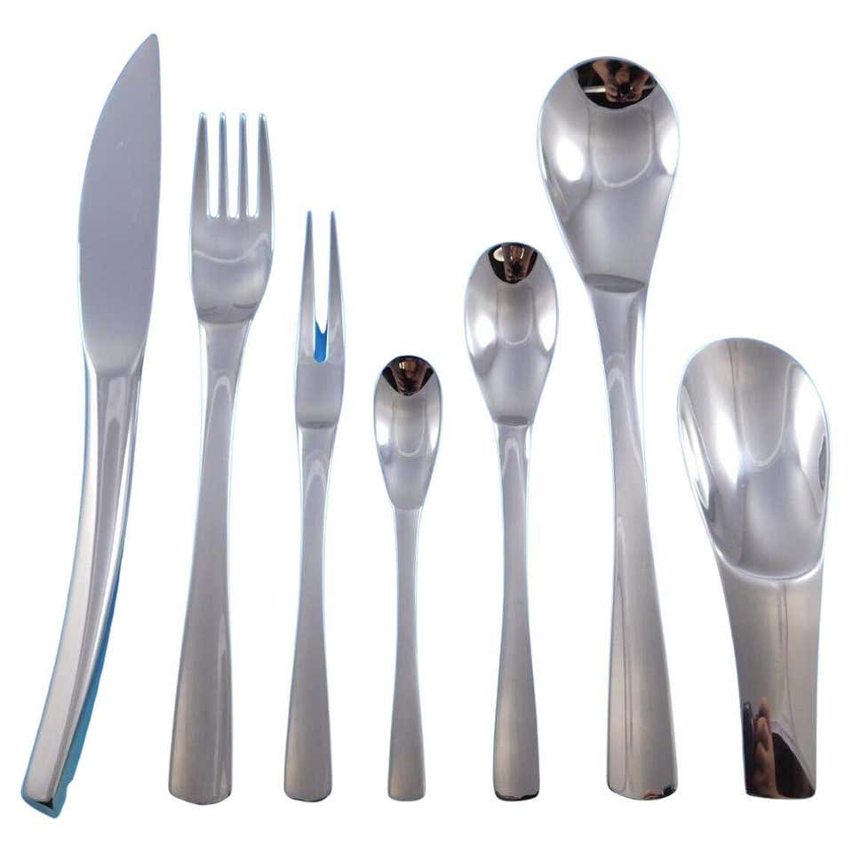 Modernist Japan Stainless Steel with black Nylon Flatware set 23 pcs ...