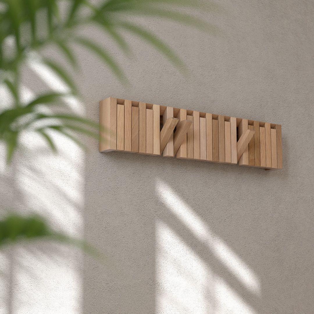 Oiled Xylo Coat Rack by Patrick Séha For Sale