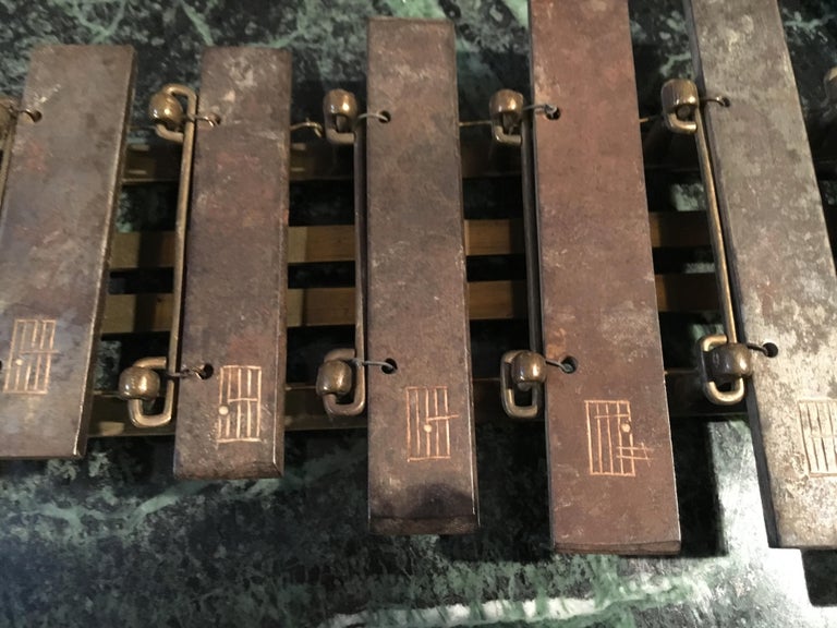 Xylophone Musical Instrument, Made of Steel and Bronze, 19th Century