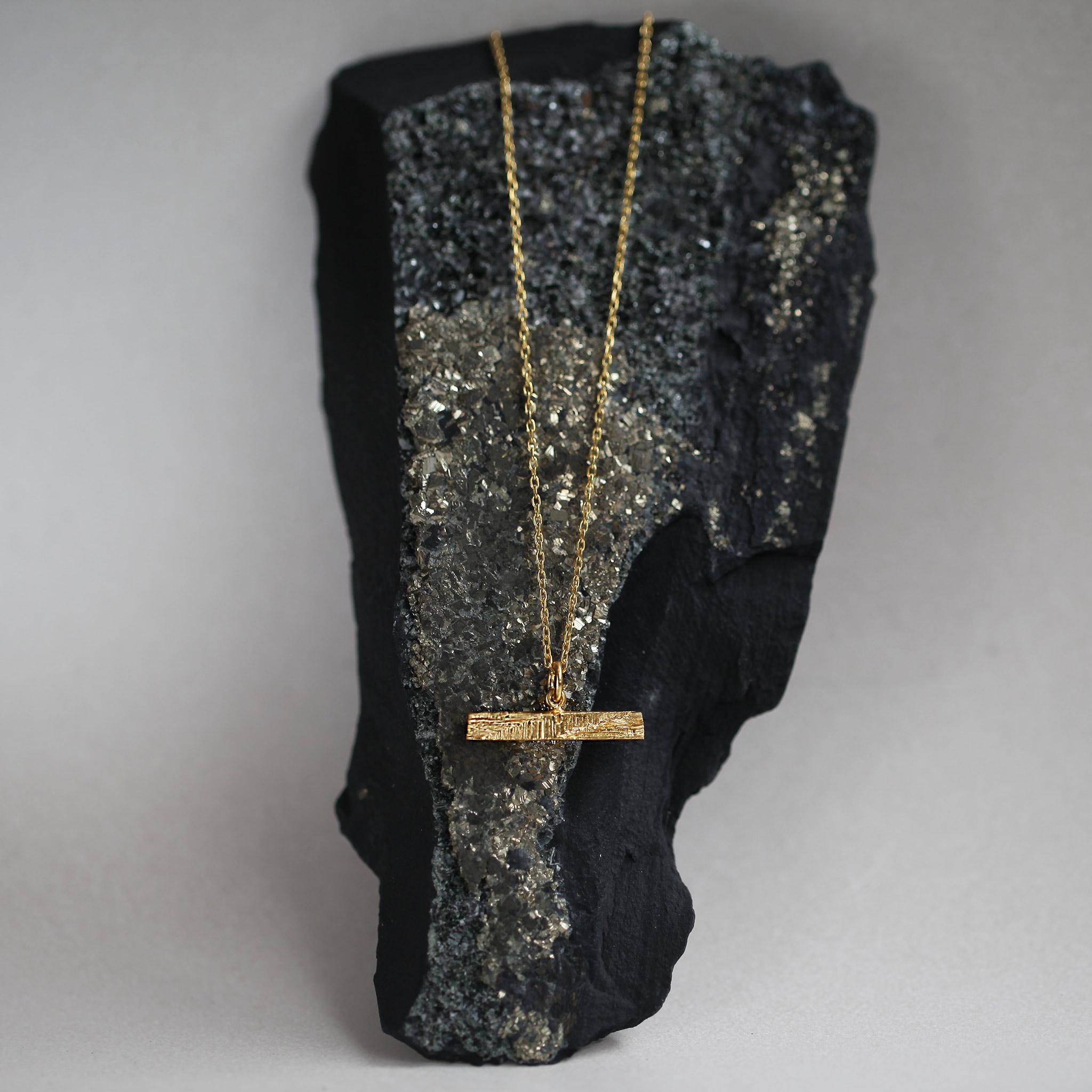 XYZ Linea Modernist Gold Statement Pendant For Sale 1