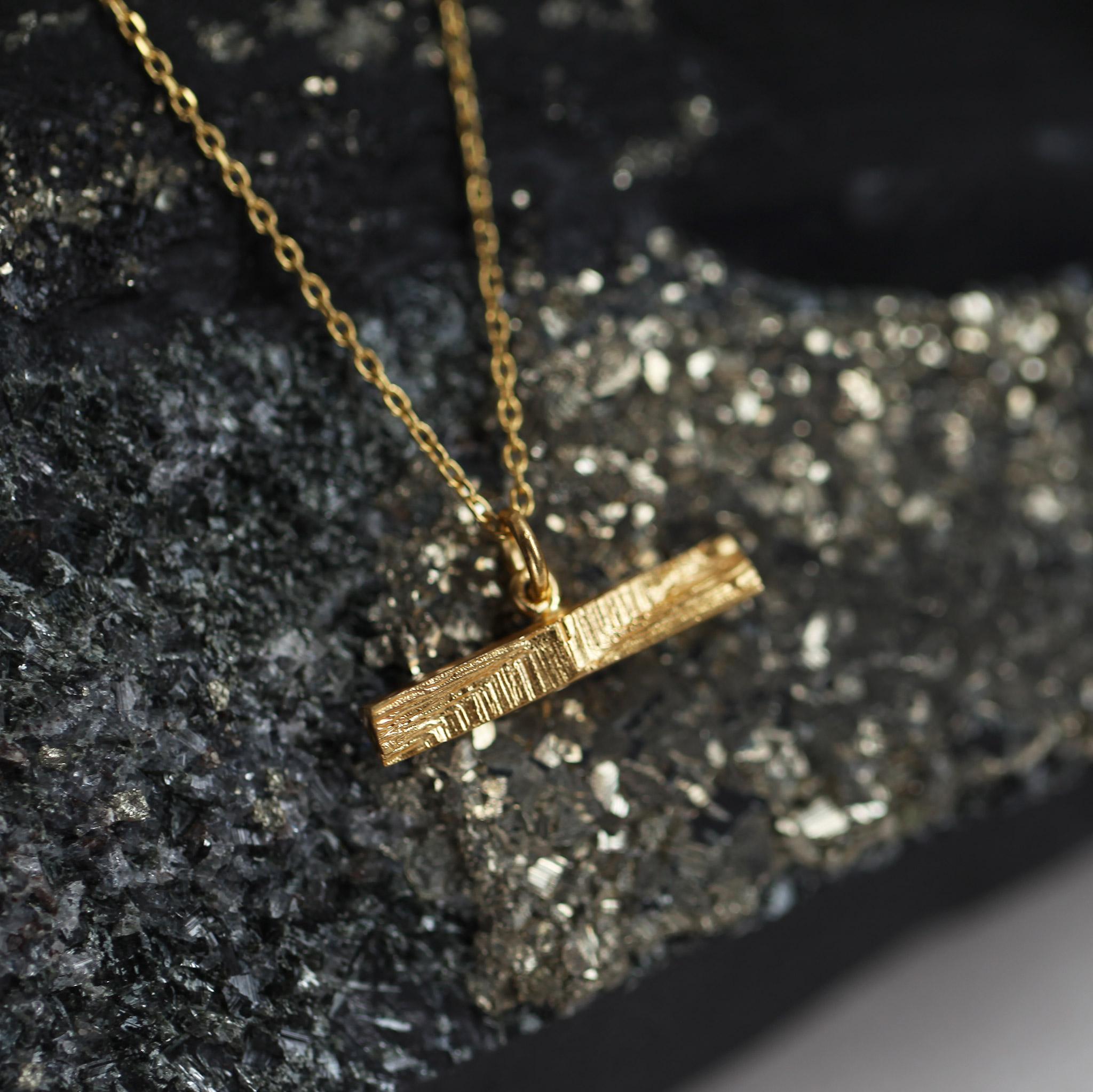 XYZ Linea Modernist Gold Statement Pendant For Sale 3