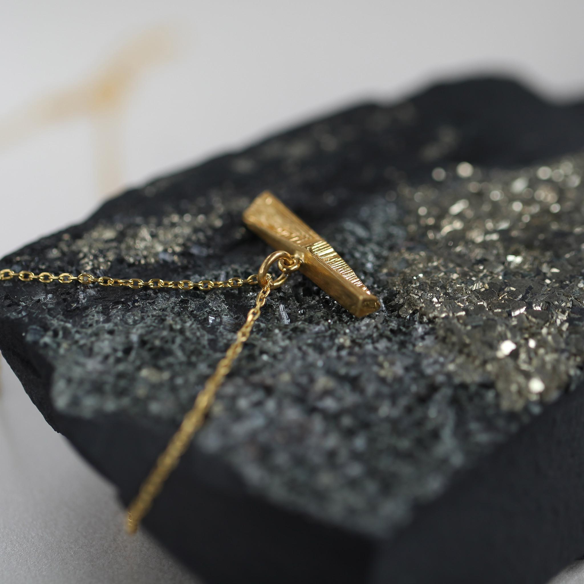 XYZ Linea Modernist Gold Statement Pendant For Sale 4