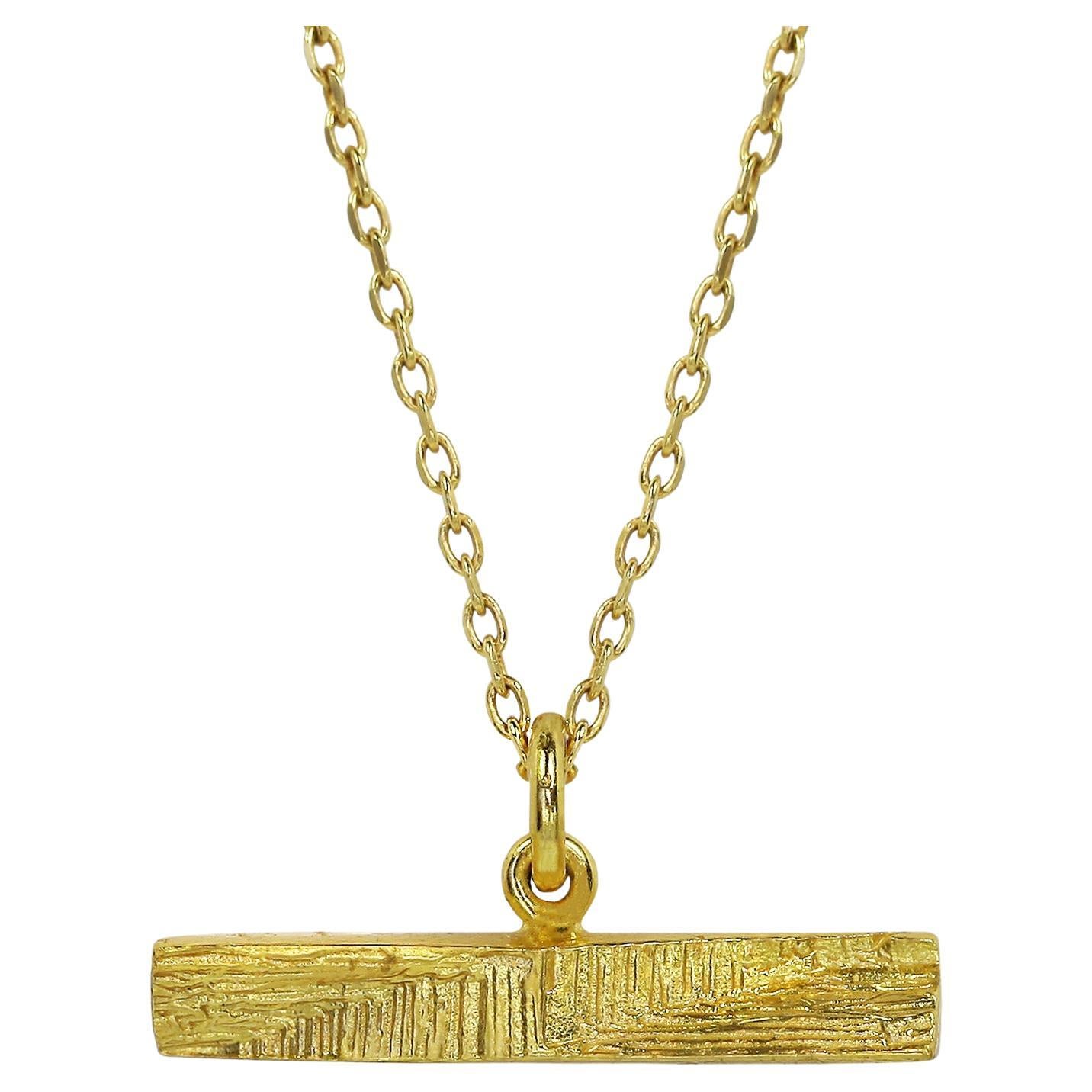 XYZ Linea Modernist Gold Statement Pendant For Sale