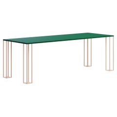 XYZ Steel Dining Table green leaf / peach pink