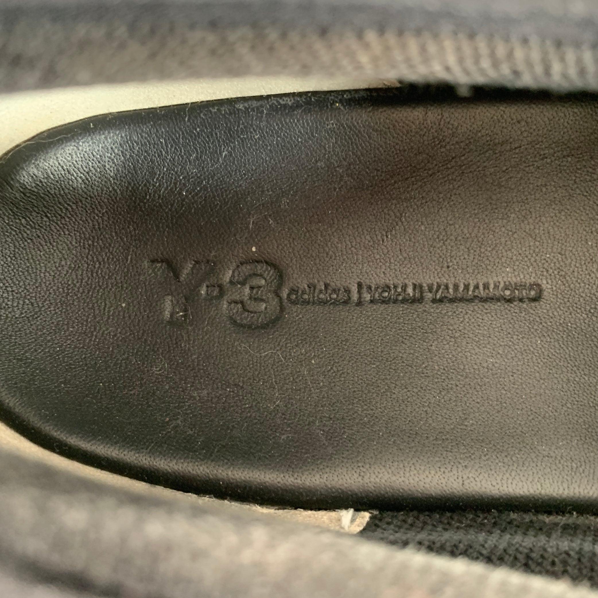 Y-3 2018 Taglia 10 Tangutsu Nero Bianco Logo Canvas Slip On Sneakers in vendita 3