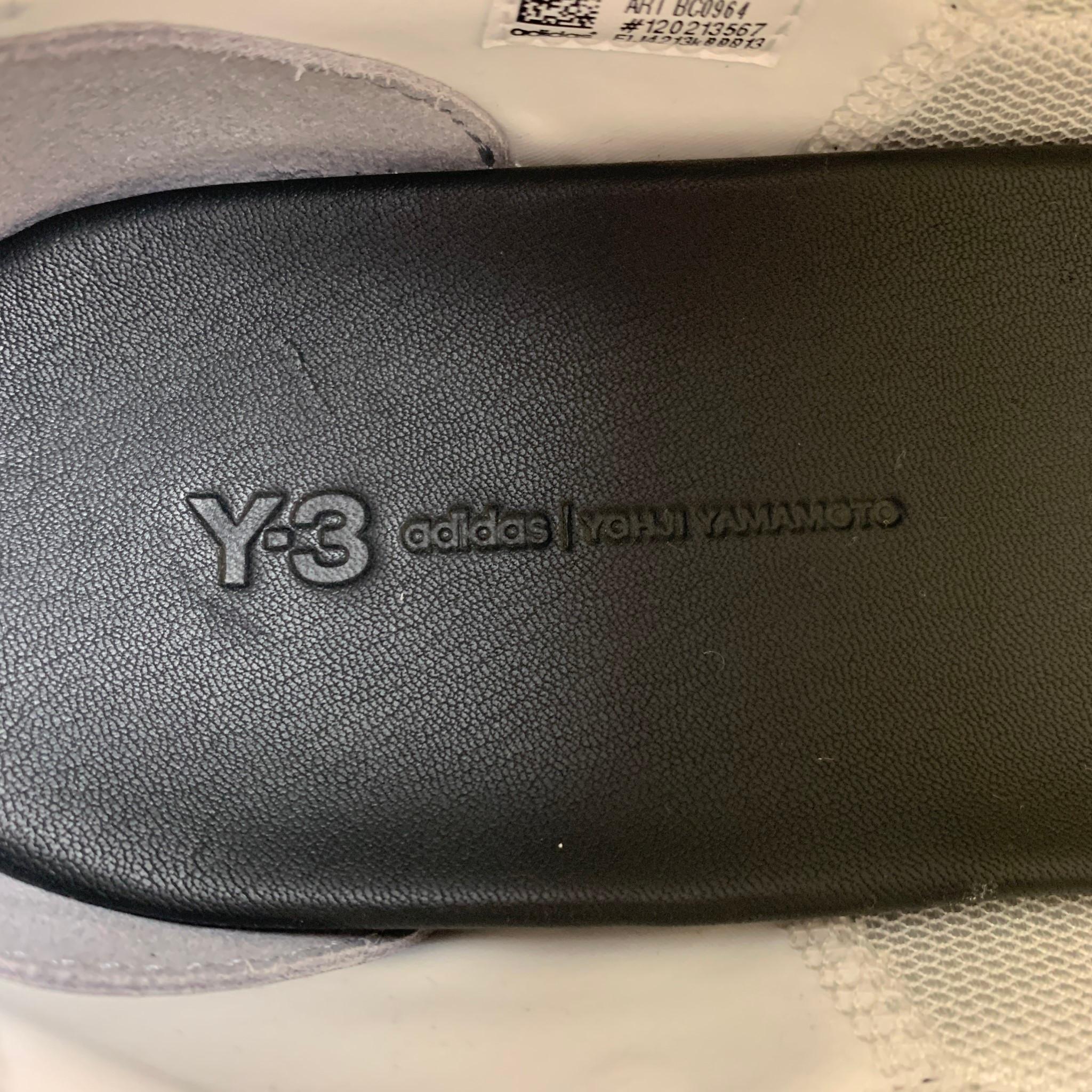 Men's Y-3 by YOHJI YAMAMOTO Size 12 Black White Mixed Fabrics Low Top Sneakers
