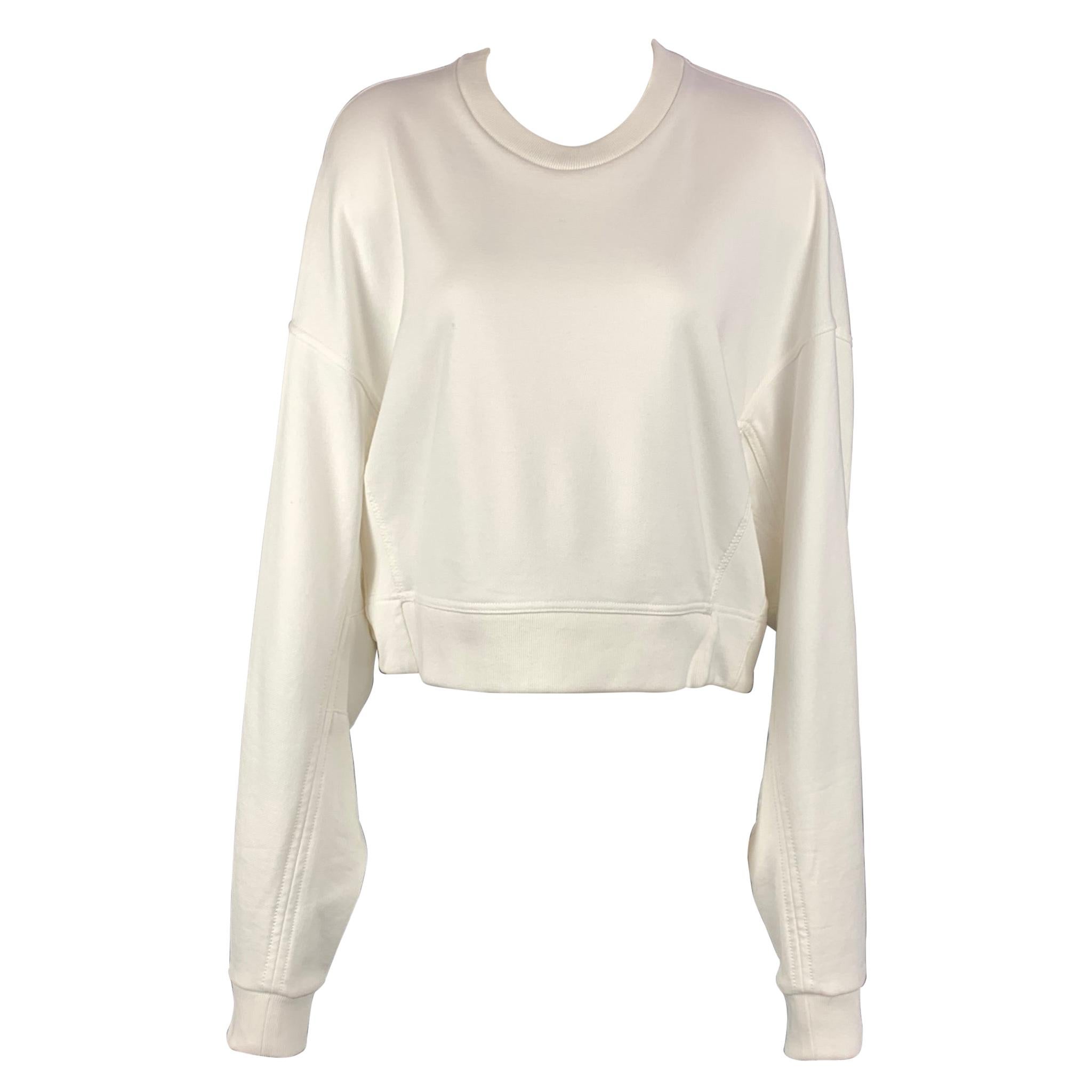 Y-3 by YOHJI YAMAMOTO Size S White Cotton Cropped Casual Top For Sale at  1stDibs