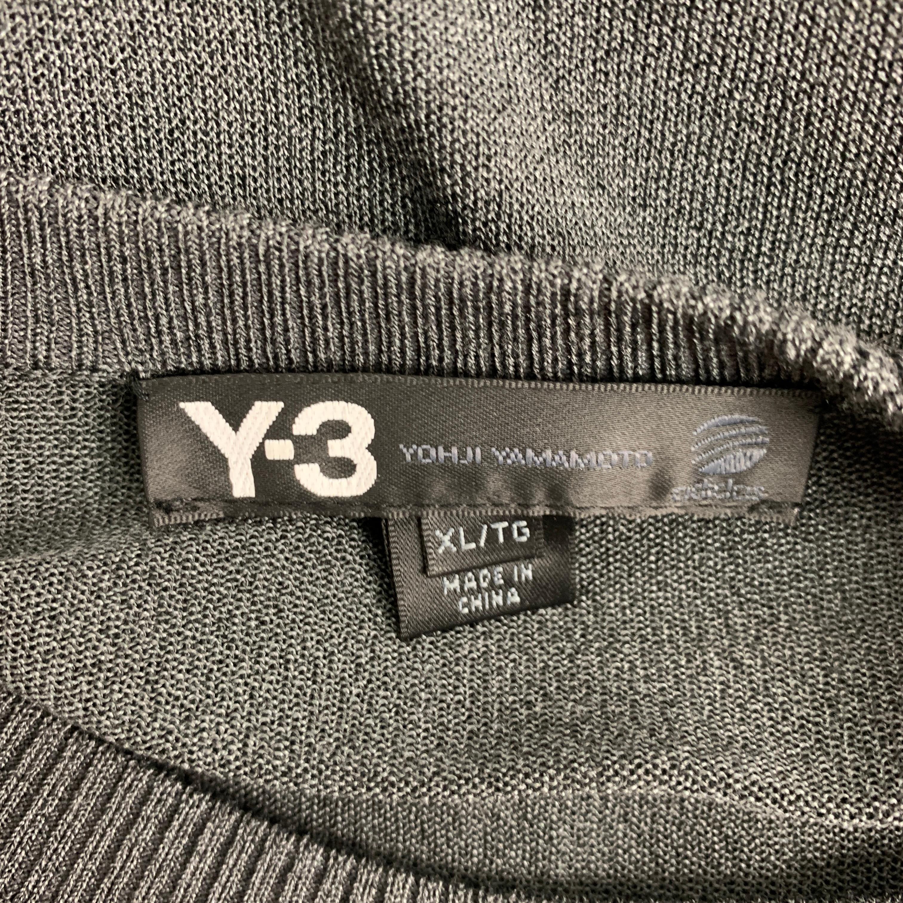 Y-3 by YOHJI YAMAMOTO Size XL Grey Viscose Jersey Pullover In Good Condition In San Francisco, CA