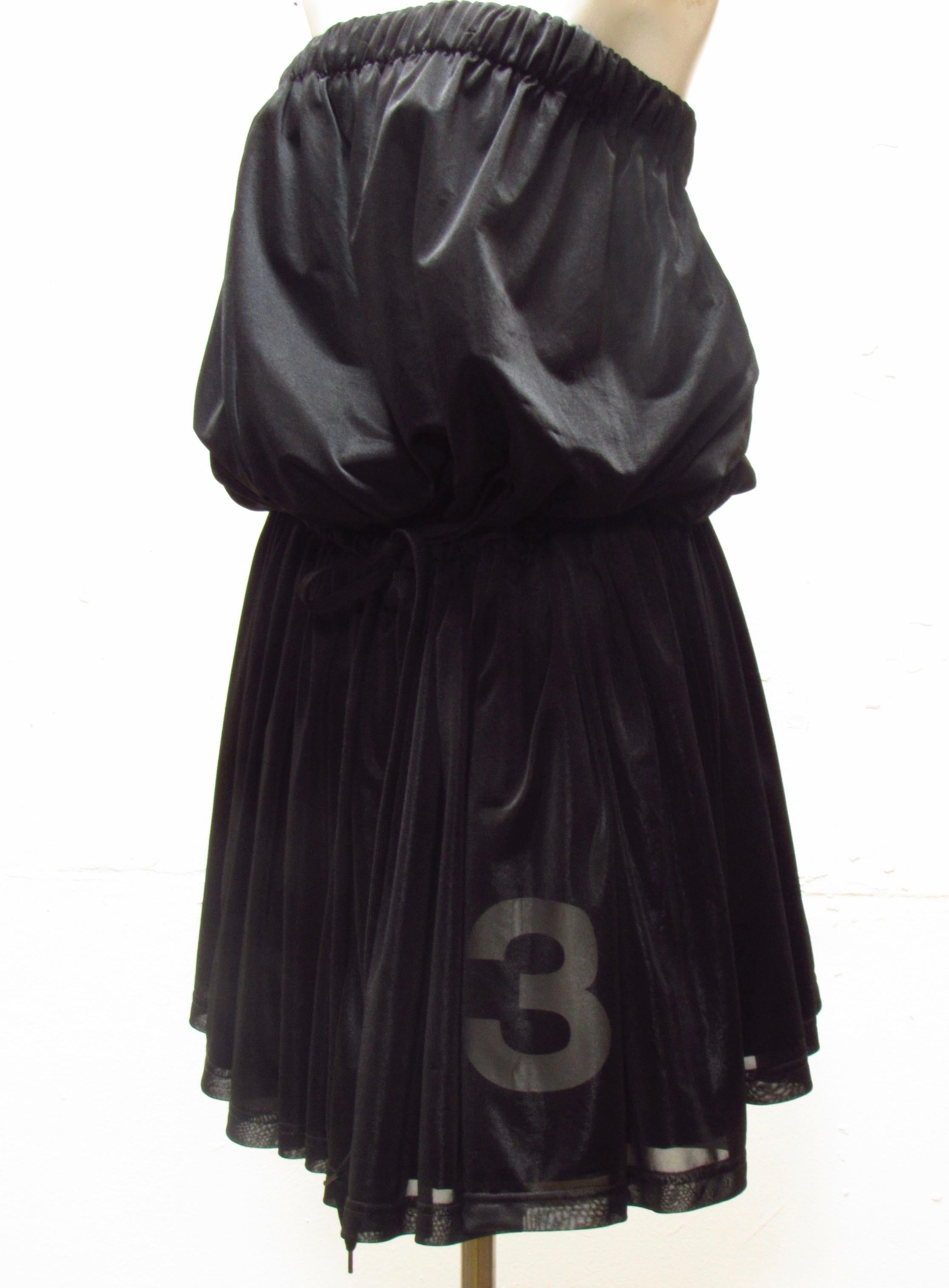 Black Y-3 Flounced Skirt Dress For Sale