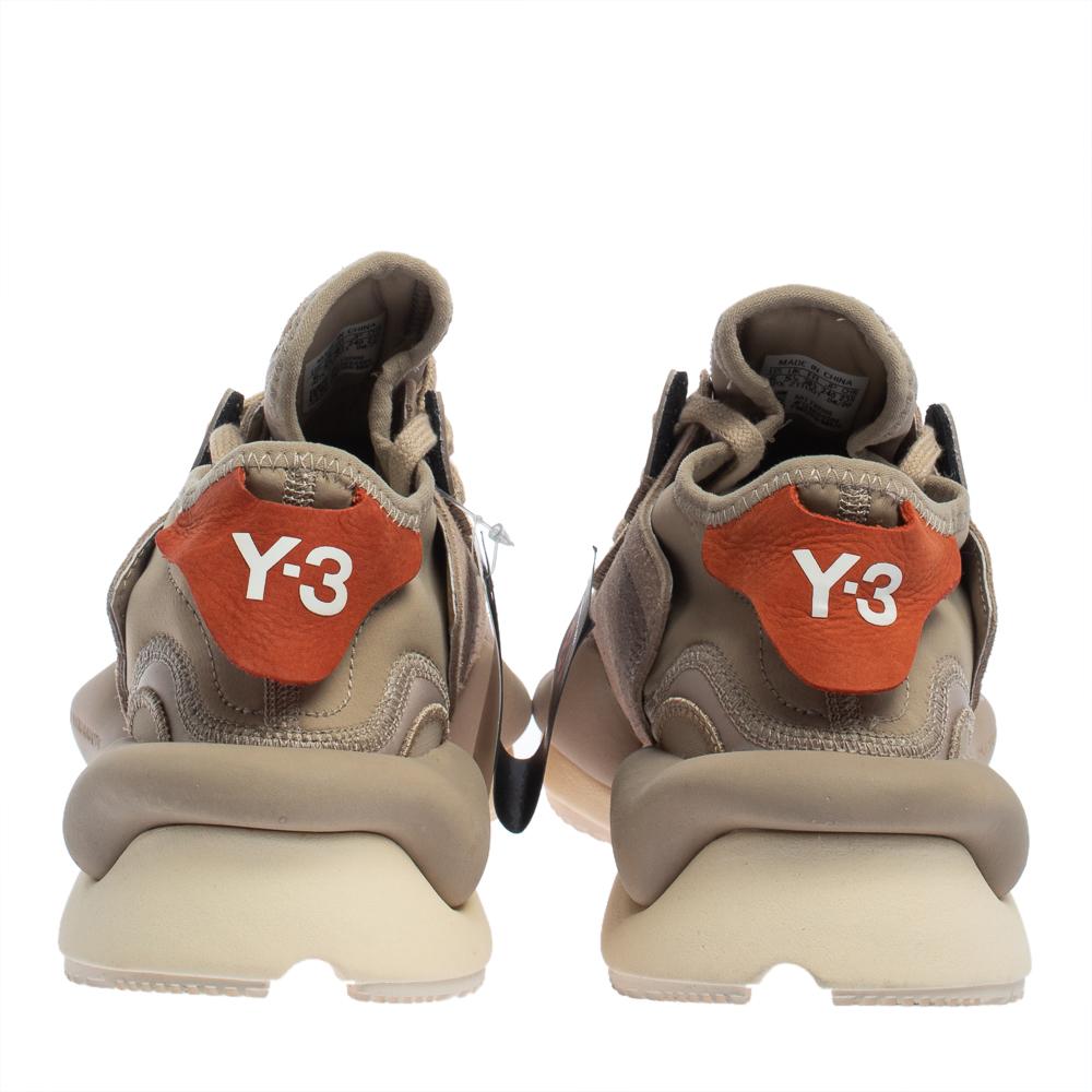 Y-3 Kaiwa Beige Wildleder Lace Up Sneakers Größe 38.5 Damen